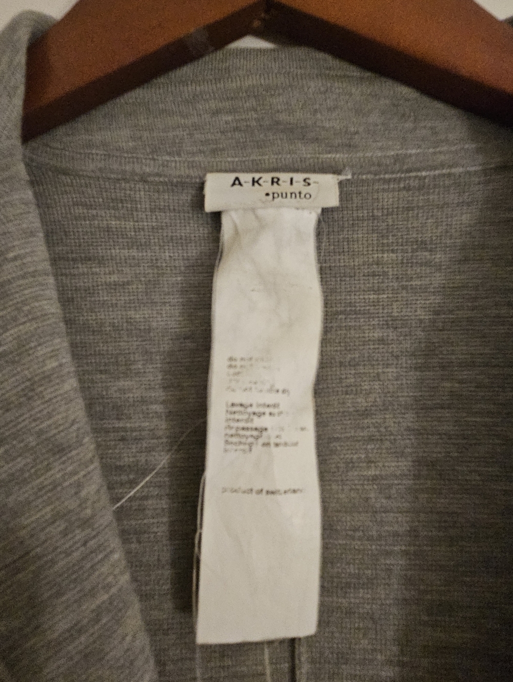 Akris Punto Grey Knit Blazer Size 10 Or MED